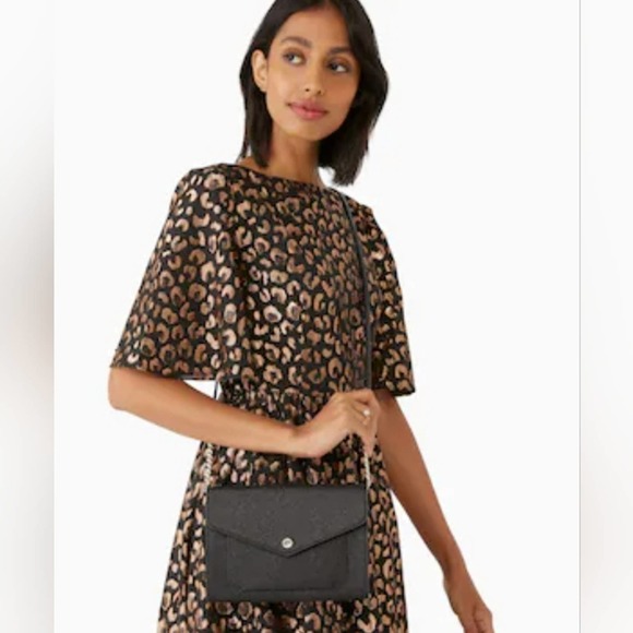 KATE SPADE TINSEL FLAP CROSSBODY IN BLACK - Picture 2 of 4